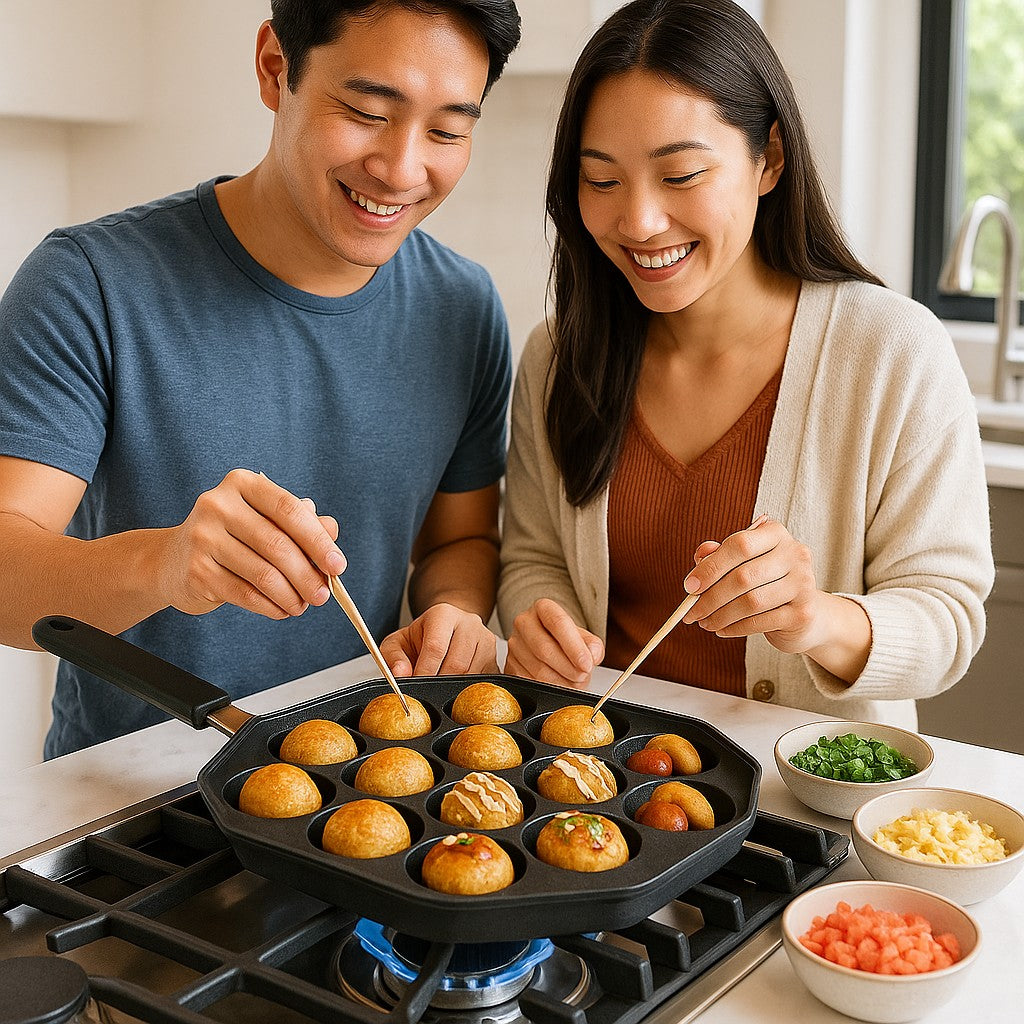POELE en aluminium | Takoyaki Masterchef-12 trous
