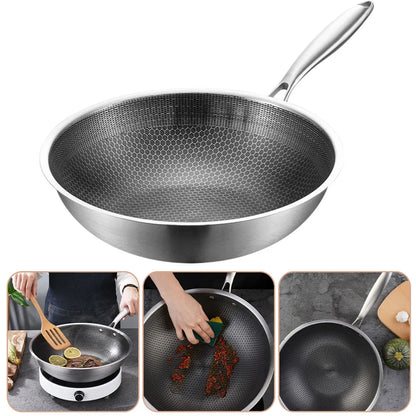 wok inox | CuisineRapide-34cm  sans couvercle