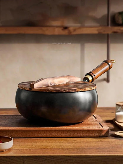 Wok | Cuisine authentique-24cm-couvercle en bois