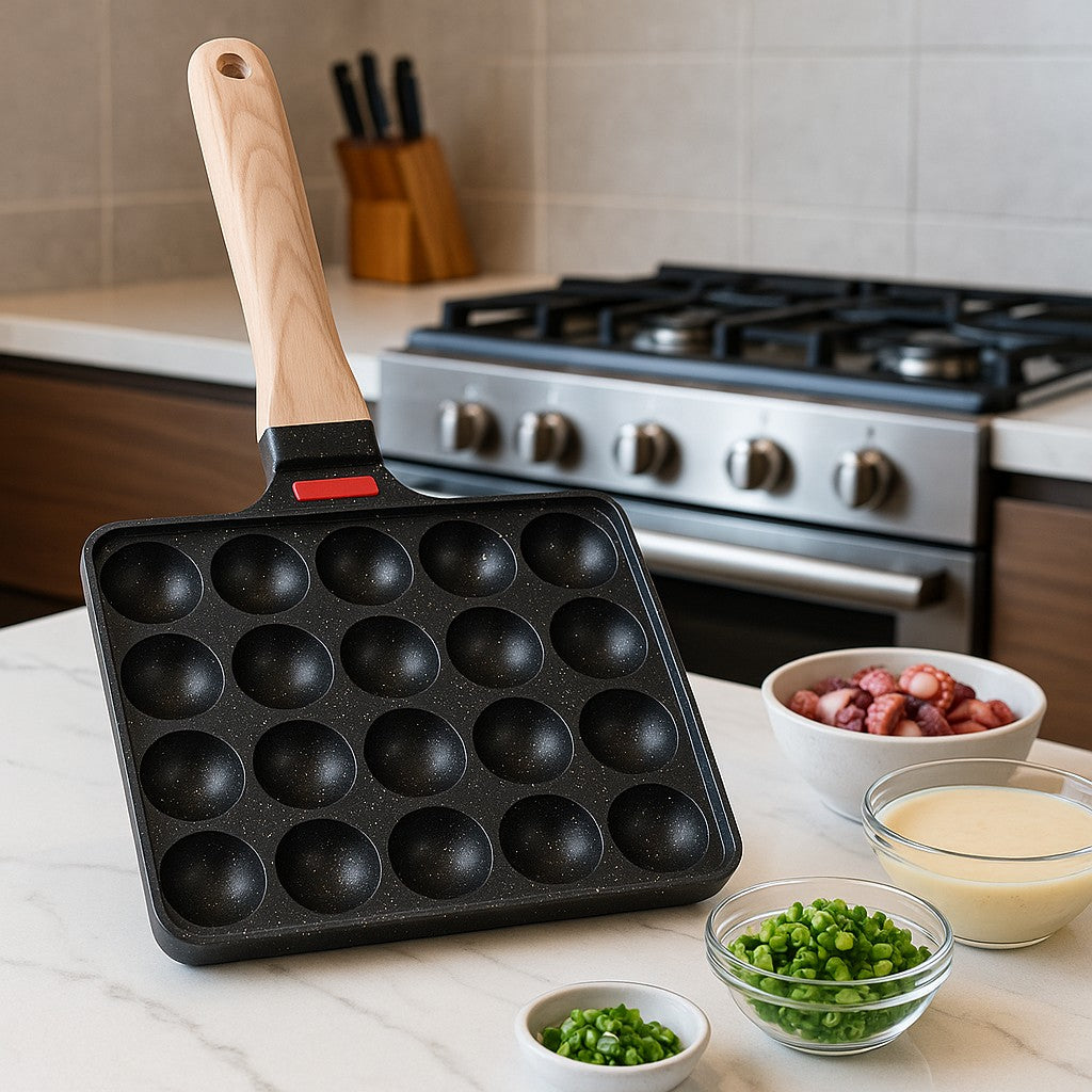 POELE en aluminium | Takoyaki Masterchef-20 trous